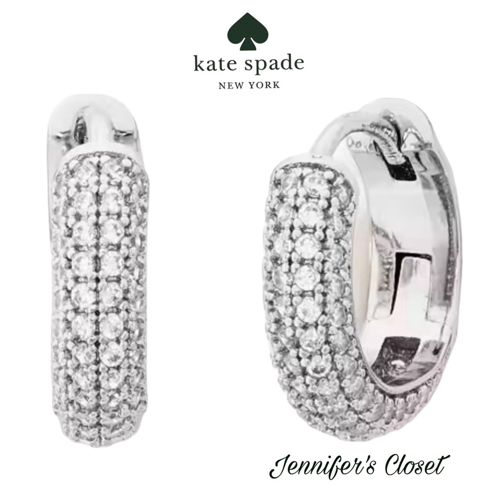 NWT ♠️ Kate Spade Pave Huggie Hoop Earrings